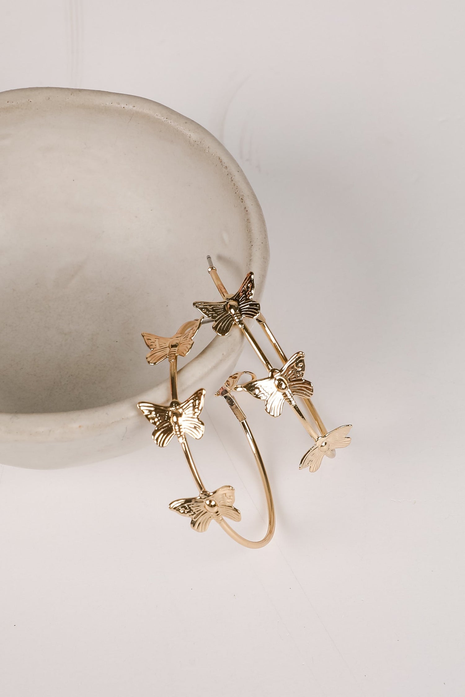 Juliette Gold Butterfly Hoop Earrings