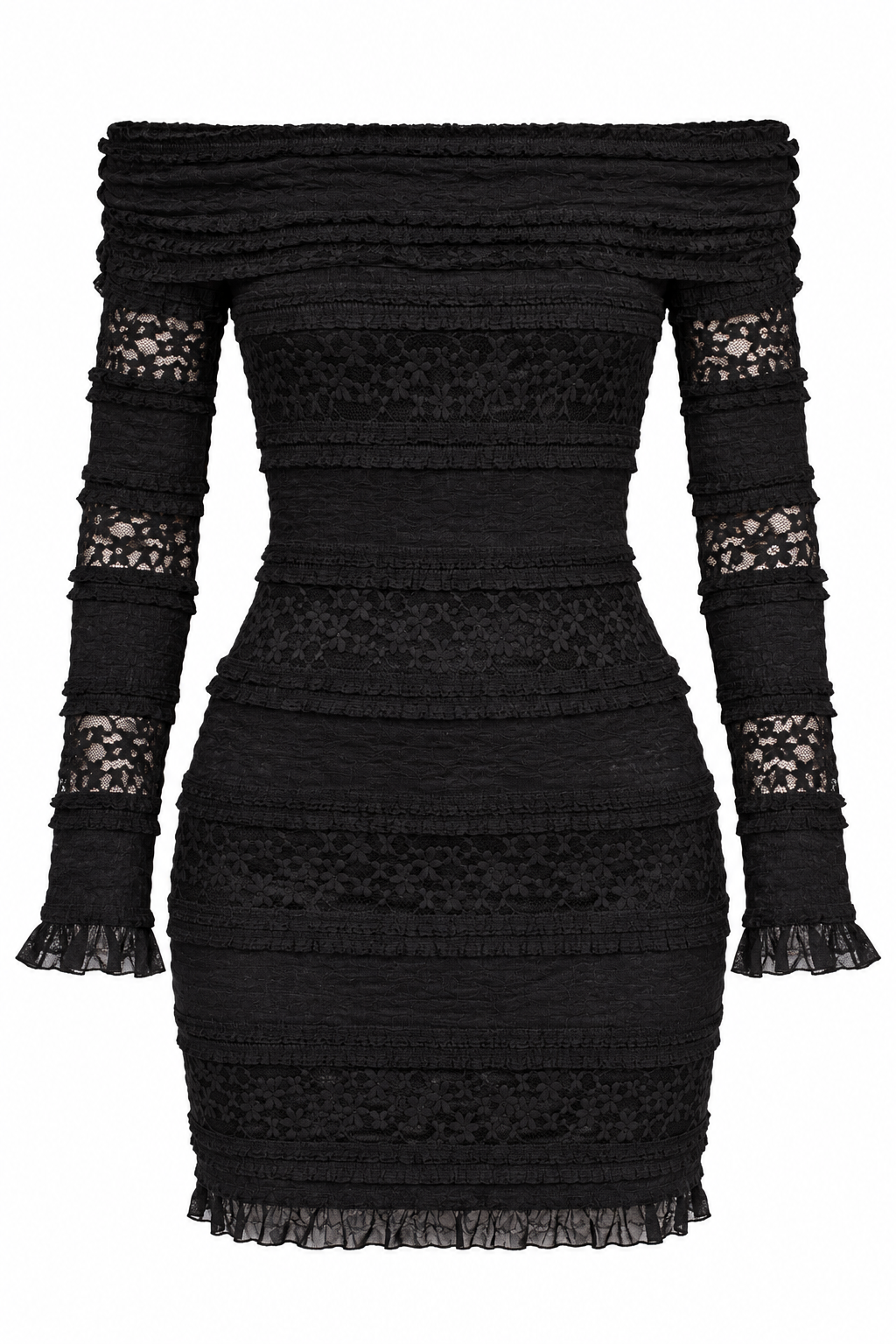 Just Around The Corner Black Lace Mini Dress