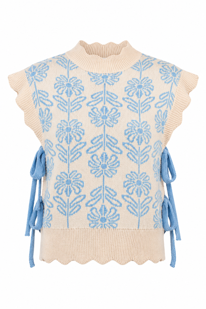 Always On My Mind Floral Tie Side Sweater