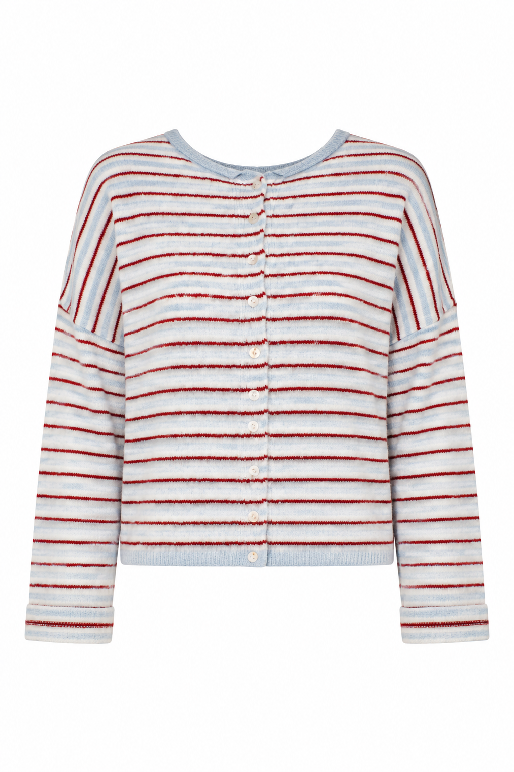 Better In Blue Contrast Stripe Cardigan