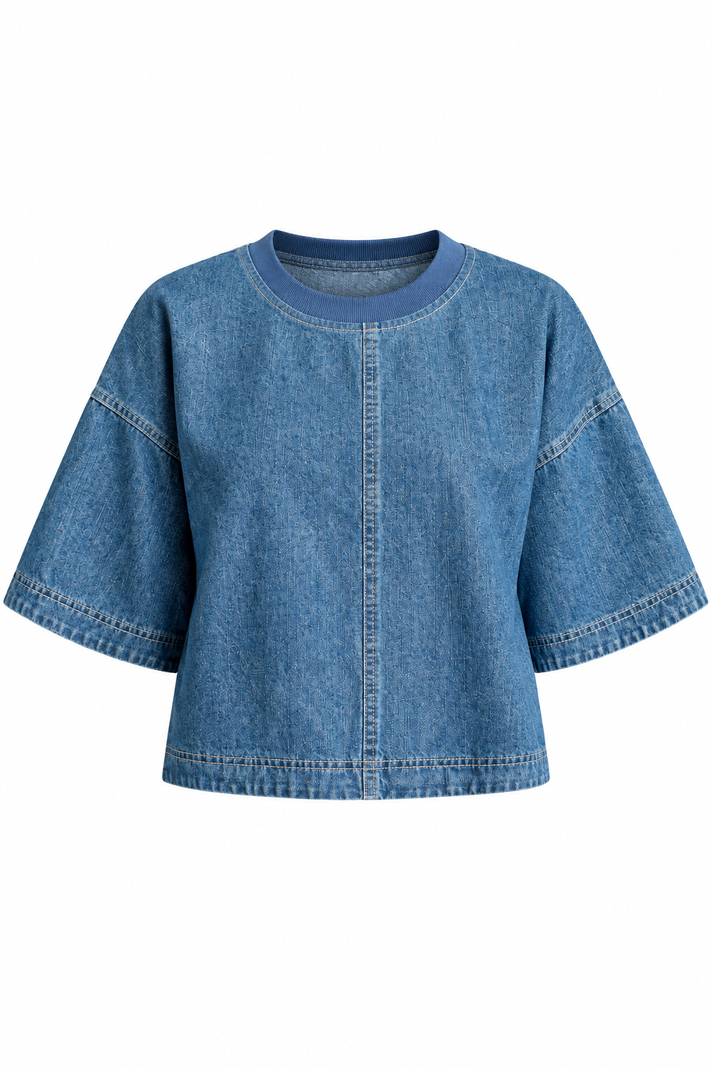 Blue Hour Short Sleeve Denim Top