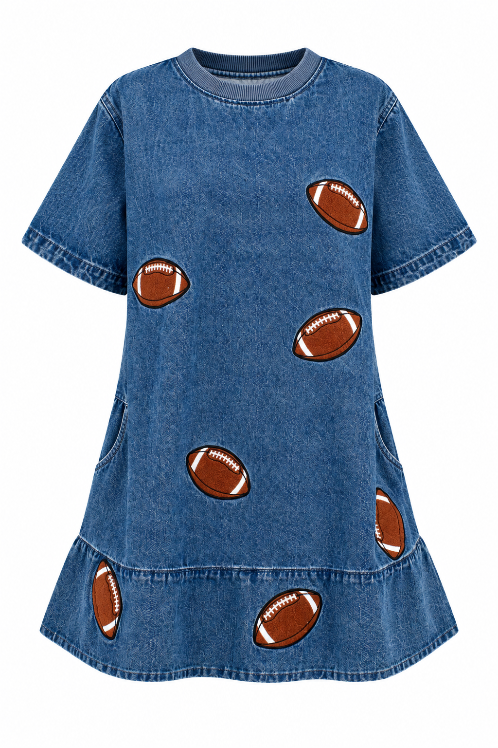 End Zone Energy Football Denim Mini Dress