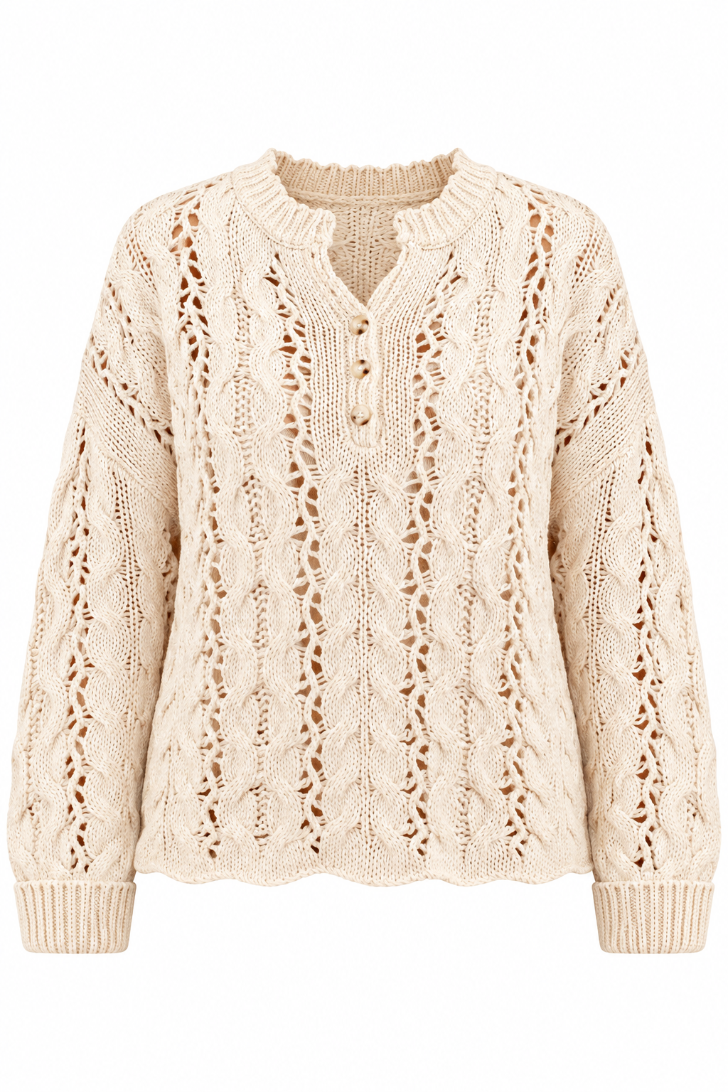Heirloom Hour Ivory Cable Knit Sweater