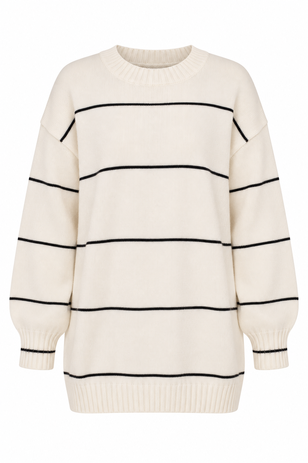 Classic Contrast Ivory Stripe Sweater