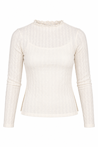 Little Lovely Cream Lace Blouse