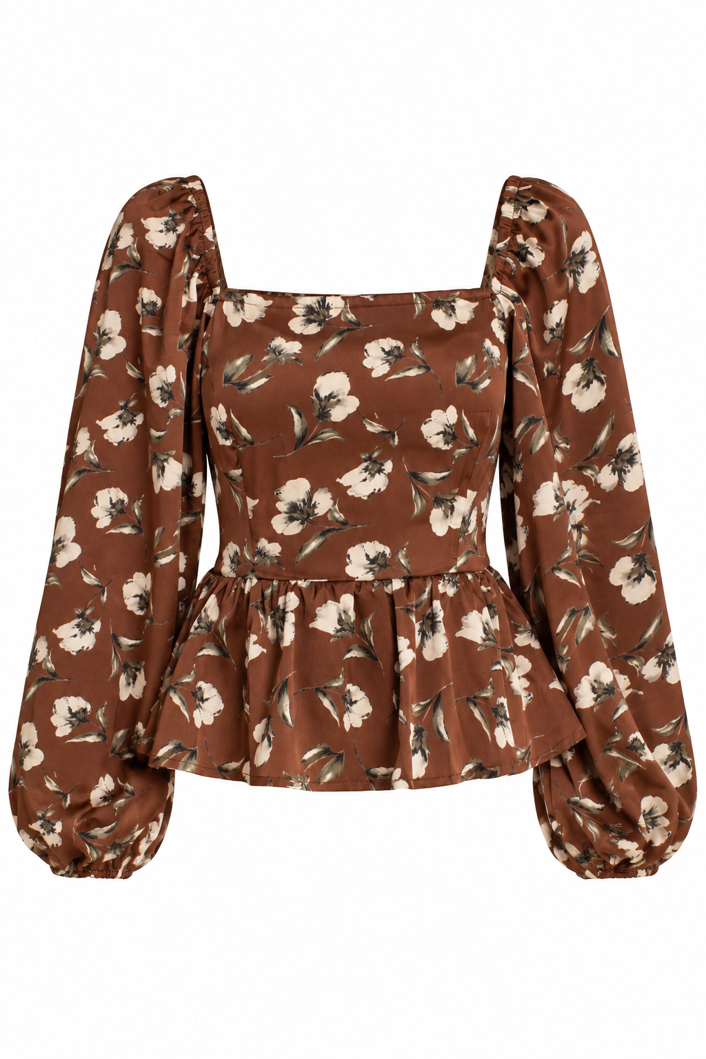 Simply Perfect Floral Mocha Blouse