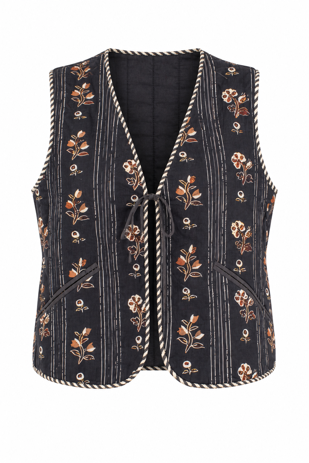 Western Wind Navy Floral Vest