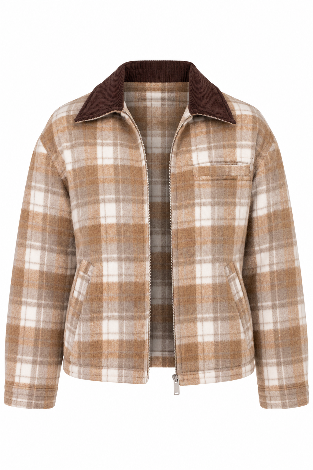 Autumn Layers Taupe Plaid Jacket