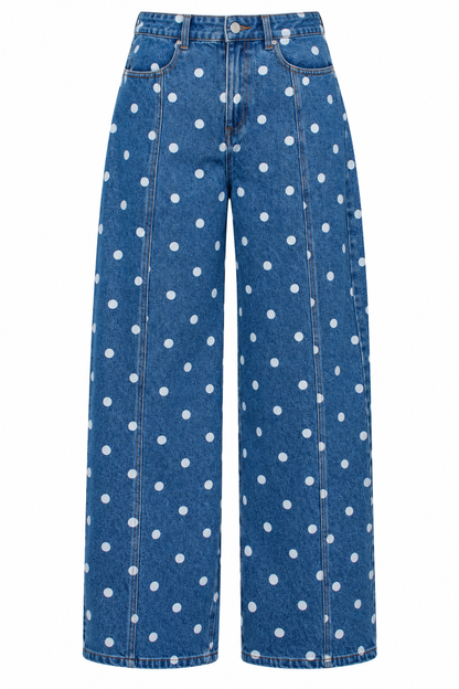 Spotted In Style Medium Wash Polka Dot Jeans
