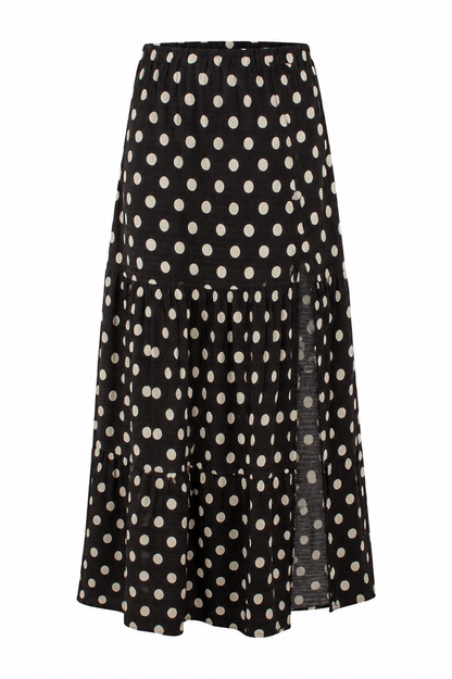 Main Character Black Polka Dot Maxi Skirt