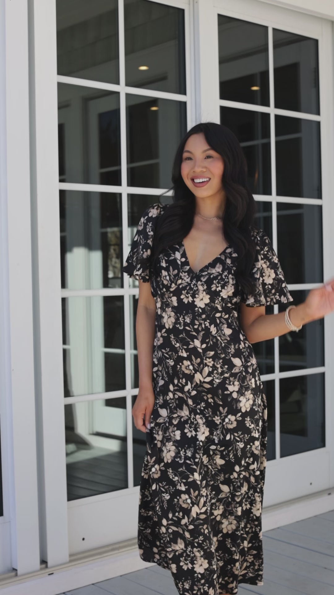 Just A Hint Black Floral Maxi Dress