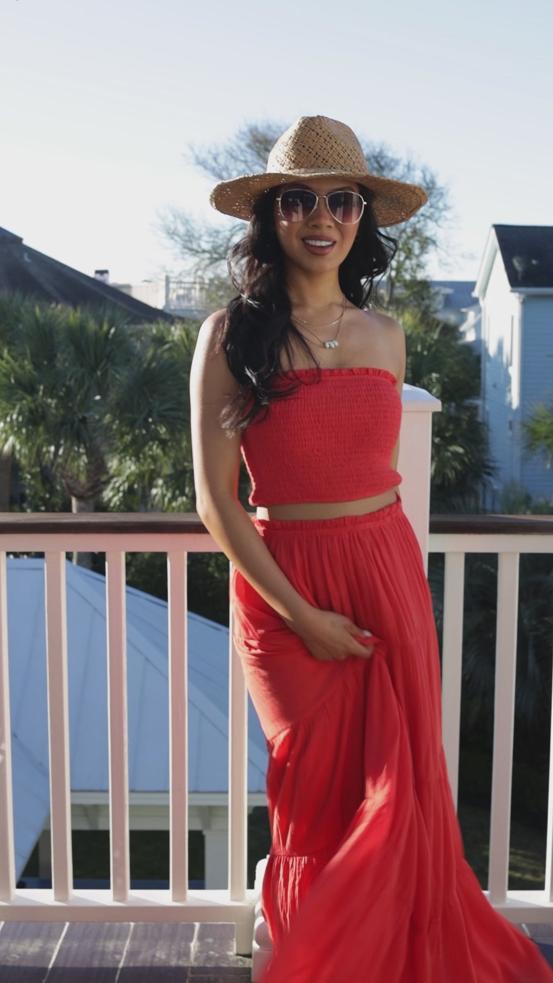 Naturally Lovely Orange Tiered Maxi Skirt - DU Deal