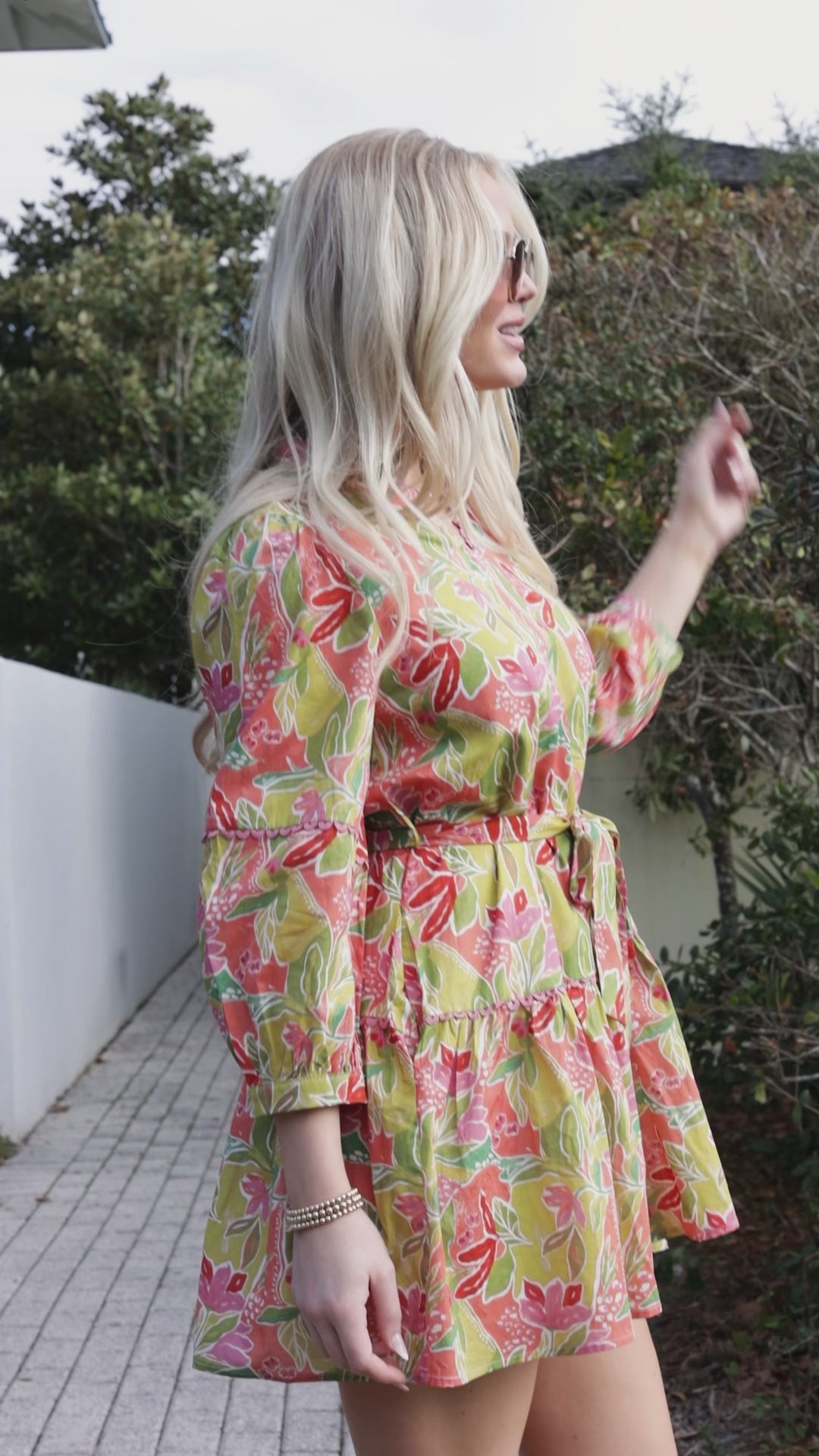 Pink Floral Reverie Mini Dress