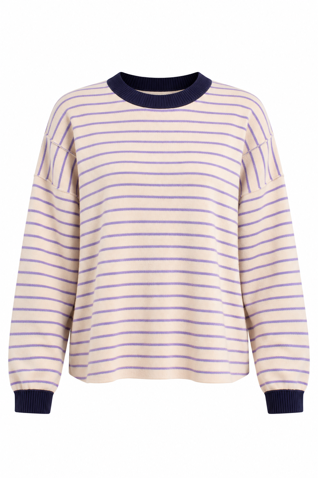 Everyday Gathering Striped Cream Knit Top