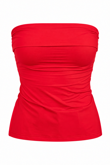 On The Sidelines Red Strapless Top