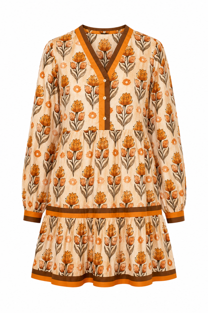 Beyond Beautiful Rust Floral Mini Dress