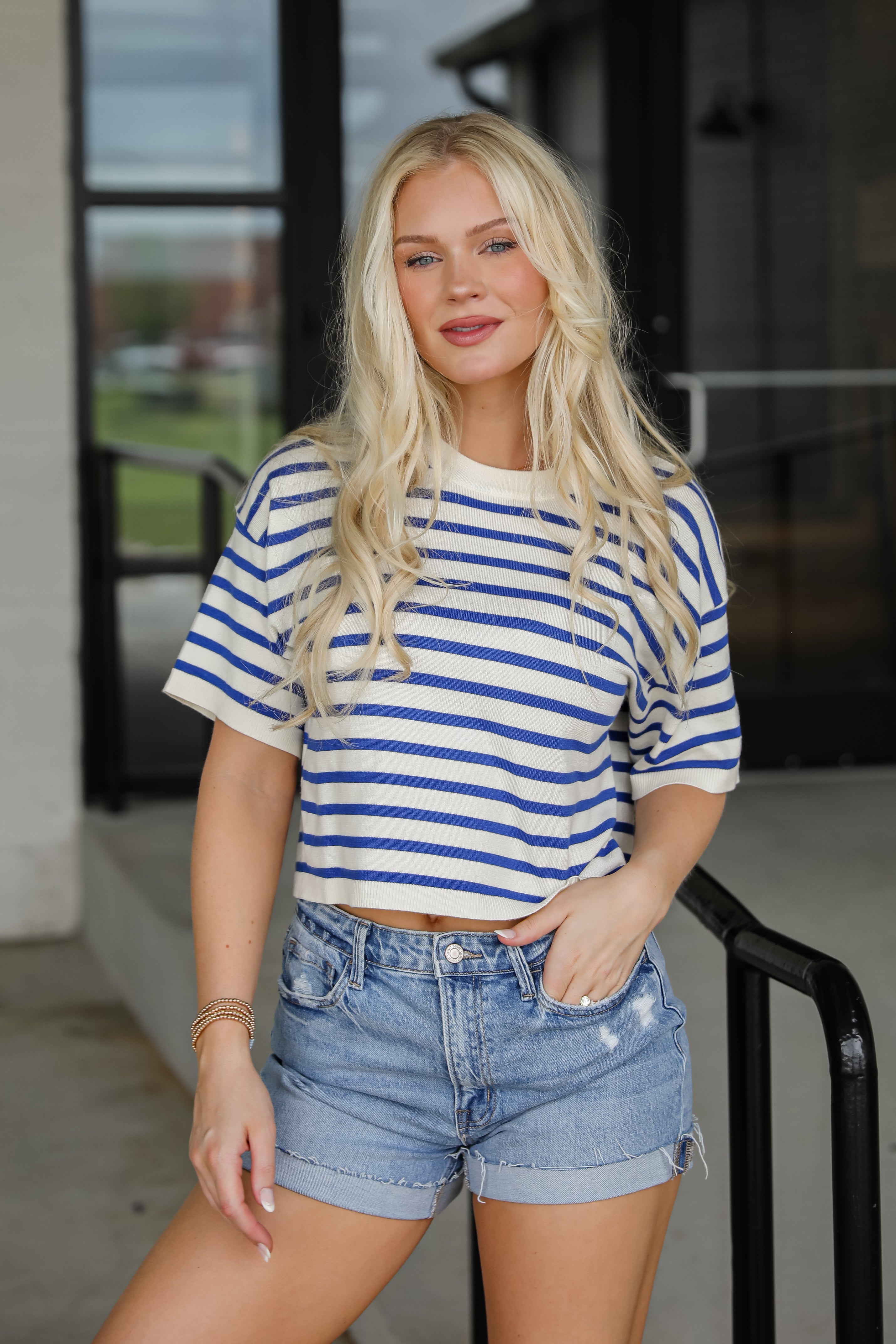 Taste Of Freedom Blue Striped Top