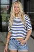 Taste Of Freedom Blue Striped Top