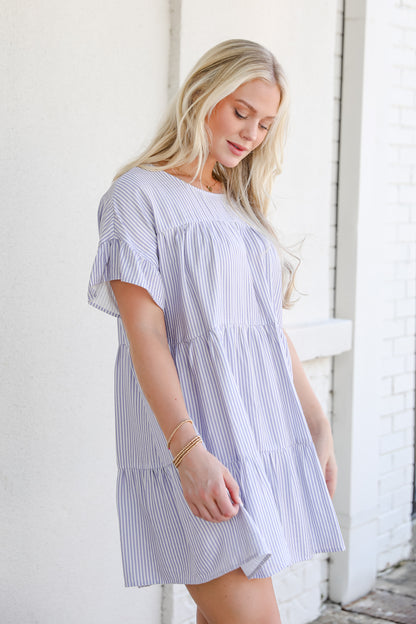 Perfect Pace Striped Tiered Mini Dress
