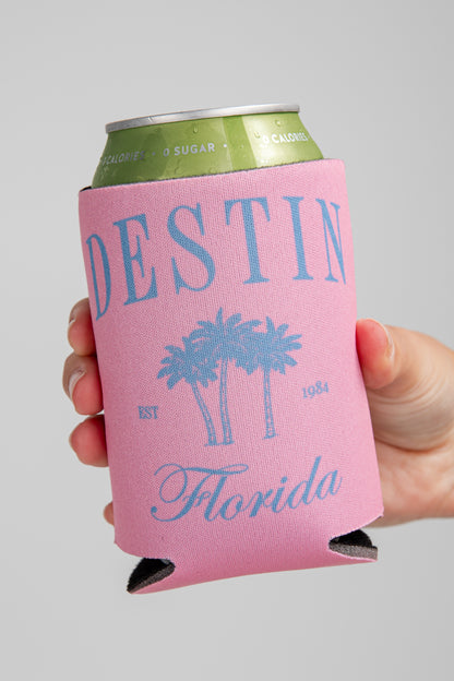 Pink can cooler with &