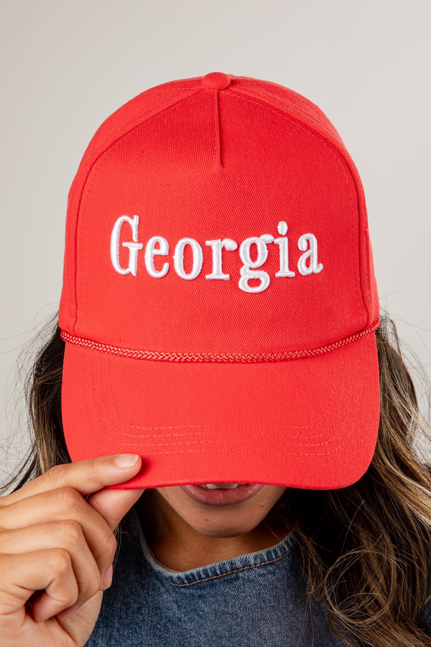 Red cap with &