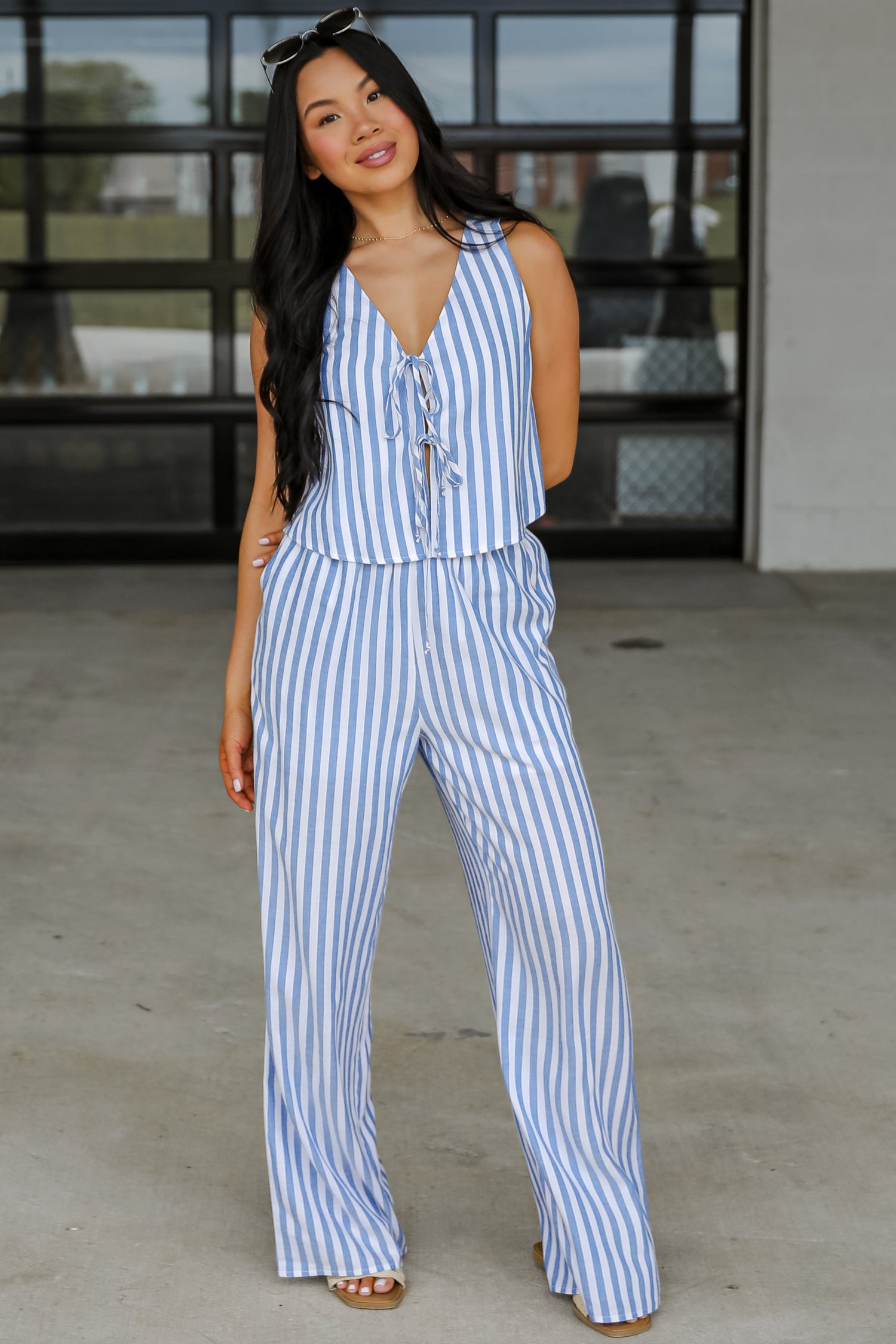 Make It Last Navy Striped Pants