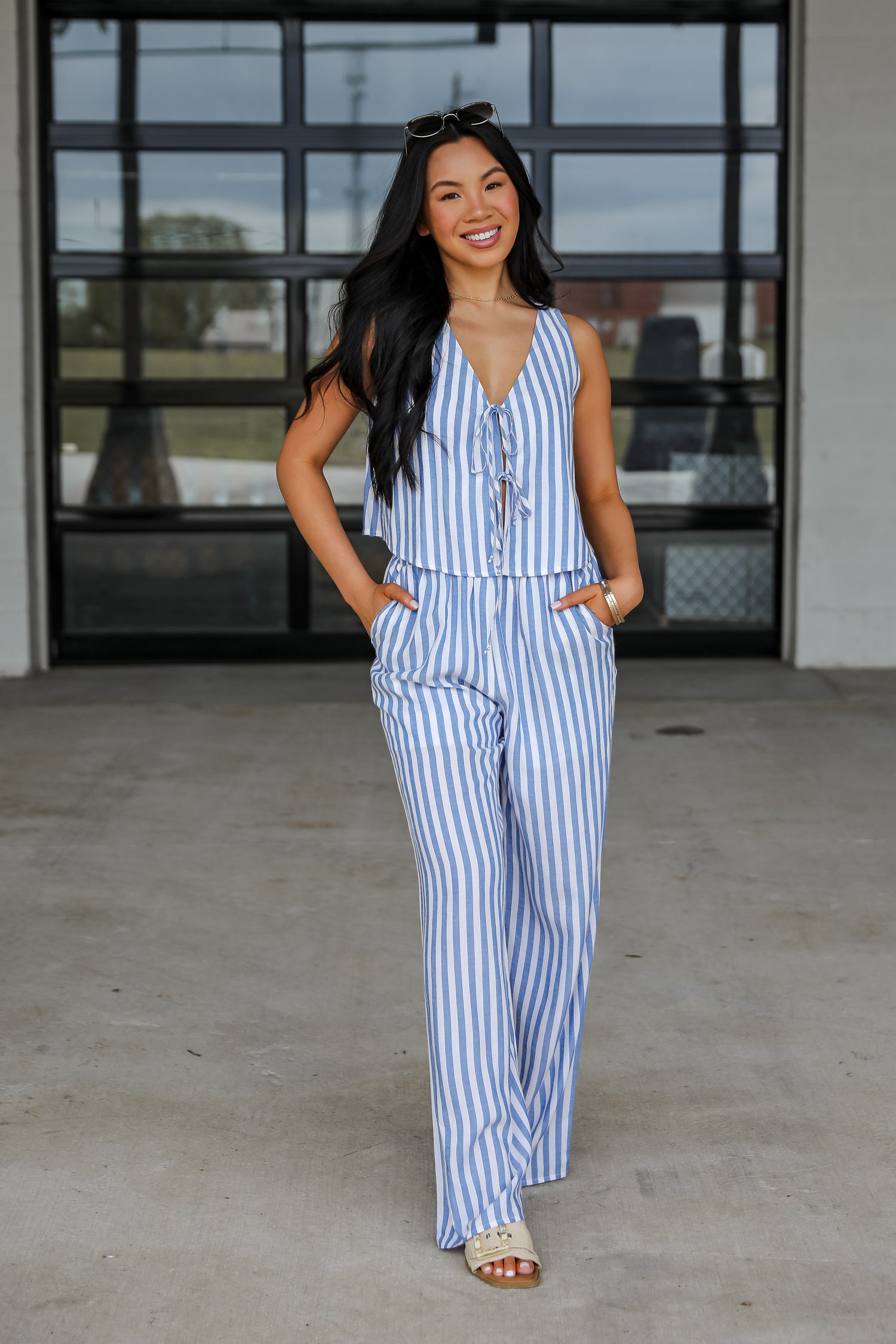 Make It Last Navy Striped Pants