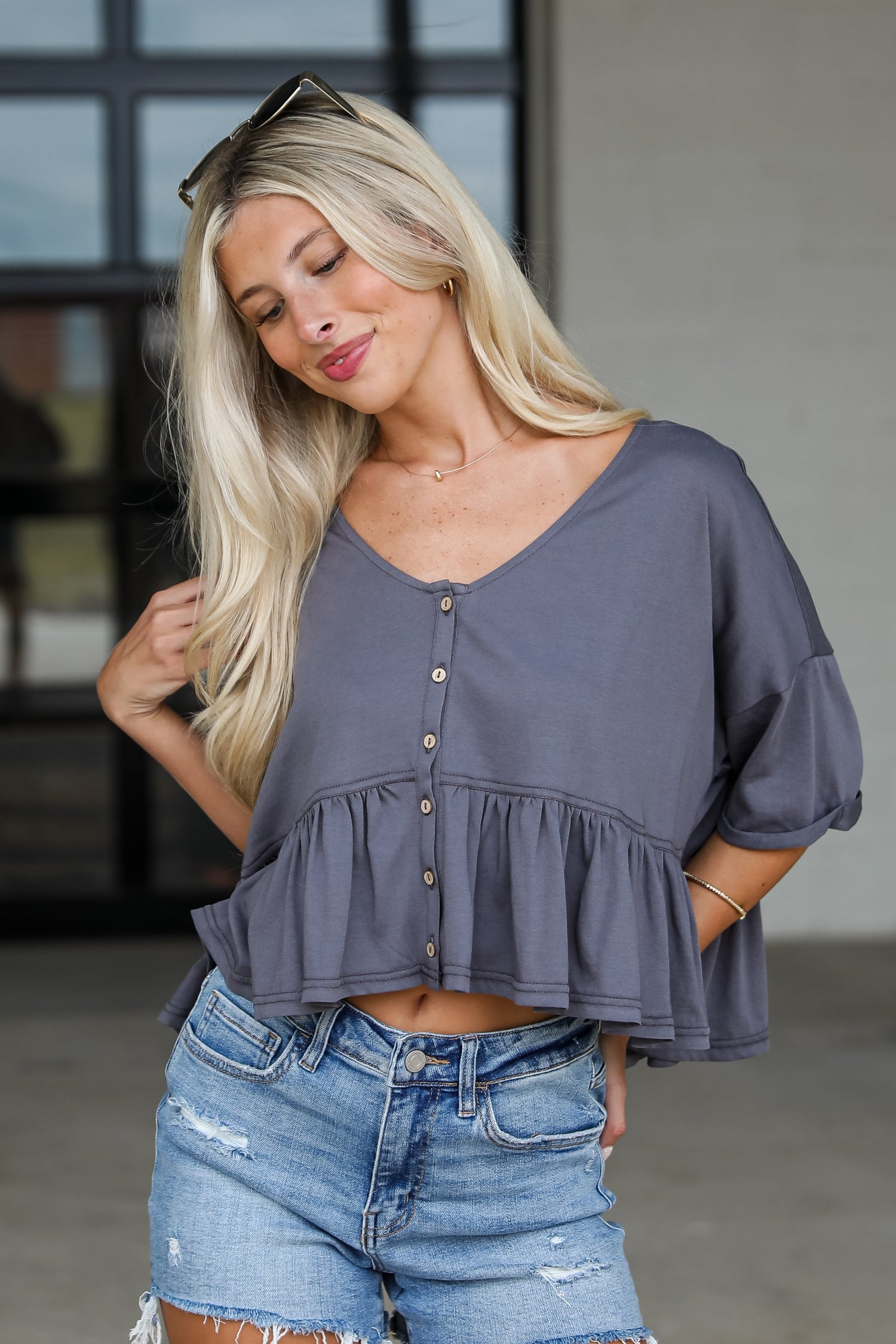Breezy Charm Babydoll Top