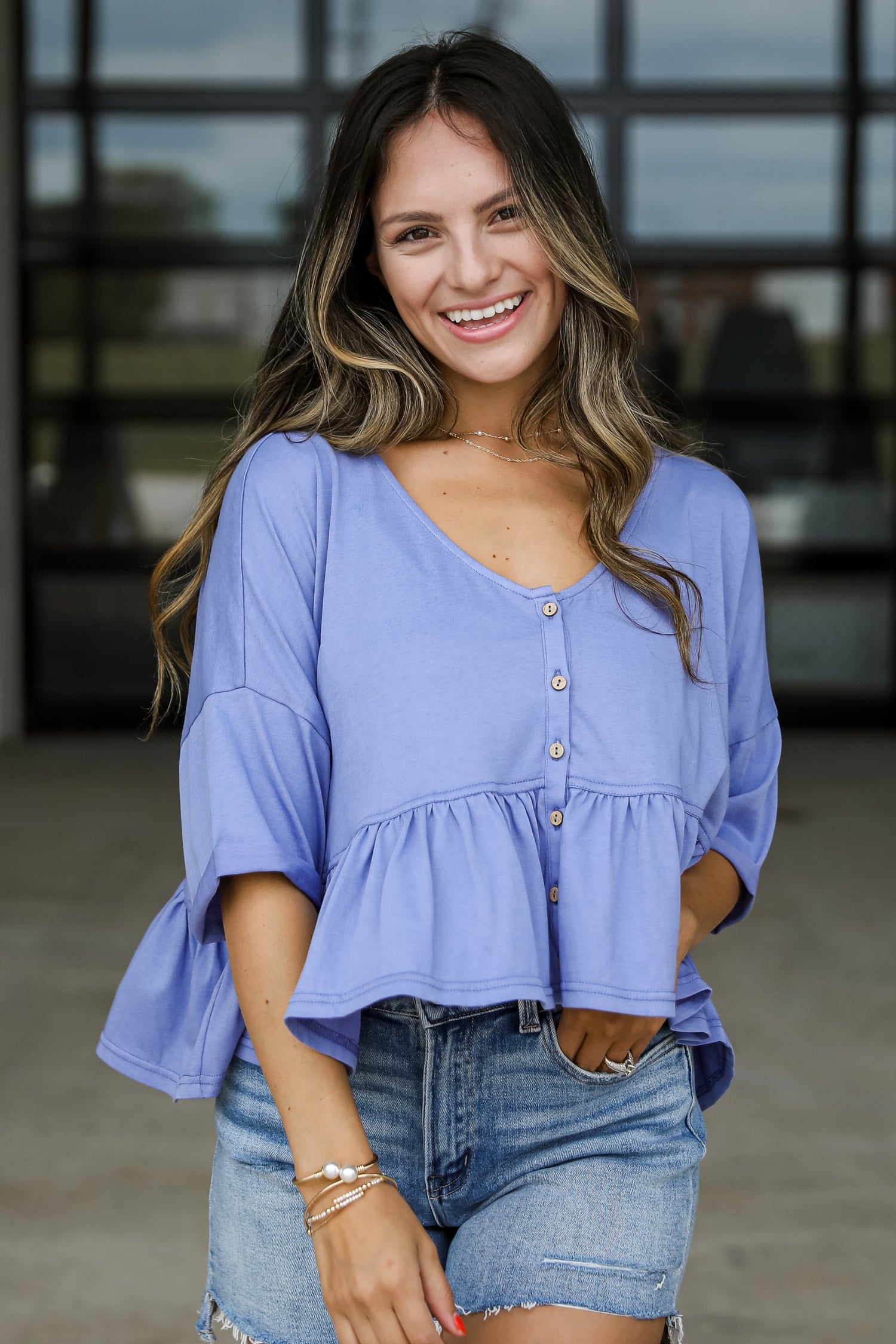 Breezy Charm Babydoll Top