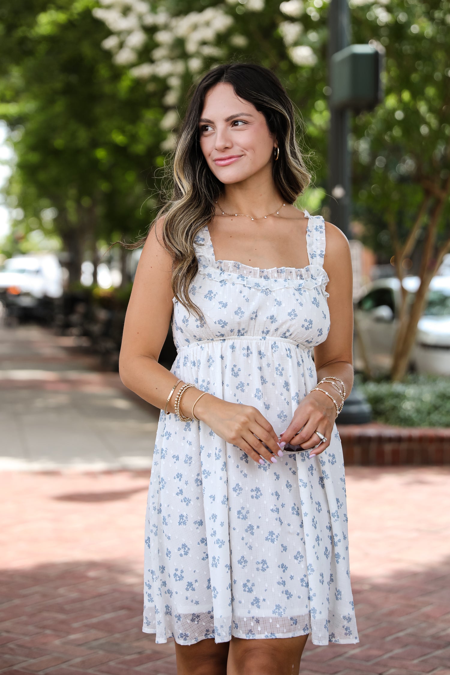 Seriously Sensational White Floral Mini Dress