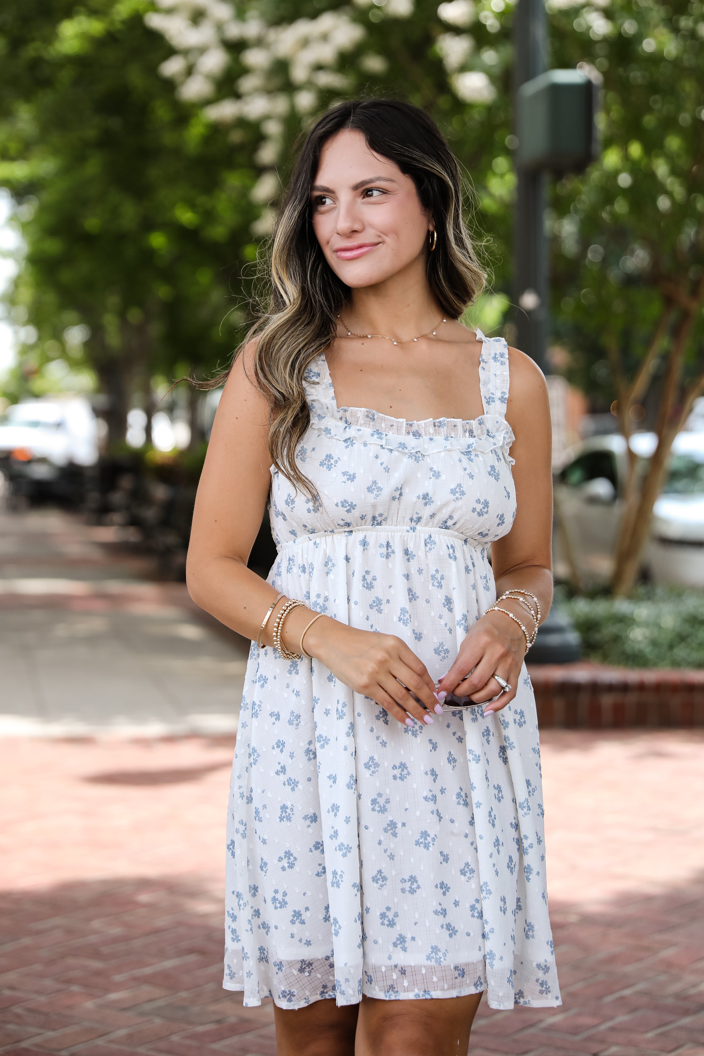 Seriously Sensational White Floral Mini Dress