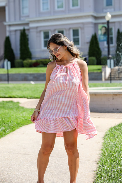 Love Opens Doors Seersucker Mini Dress