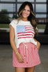 Miss Liberty Off White American Flag Knit Top