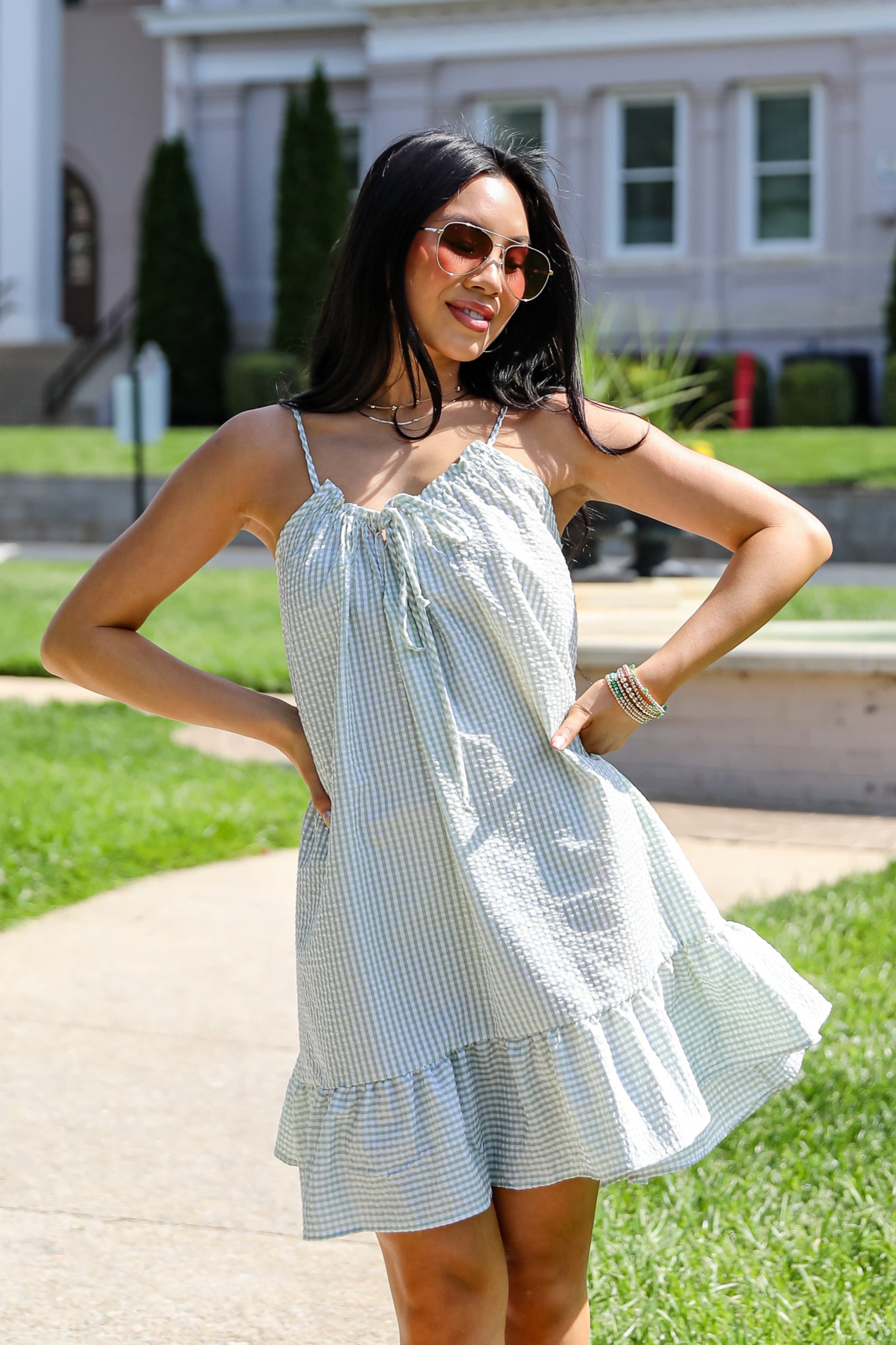 Love Opens Doors Seersucker Mini Dress