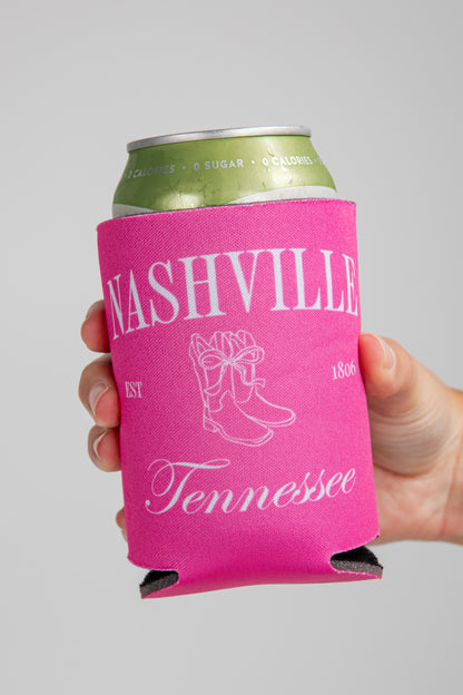 Pink can cooler with &