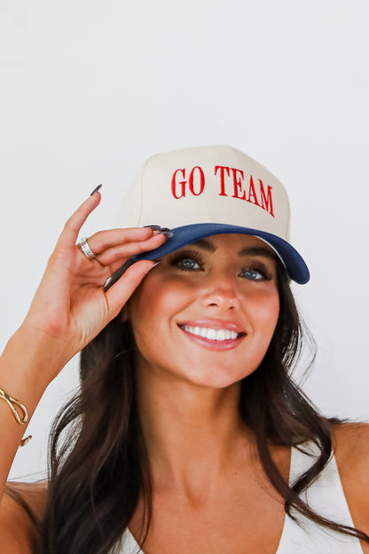 Navy Go Team Color Block Embroidered Hat