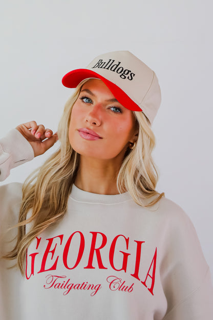 Red Bulldogs Color Block Embroidered Hat