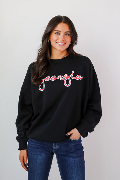 Black Georgia Script Sweatshirt