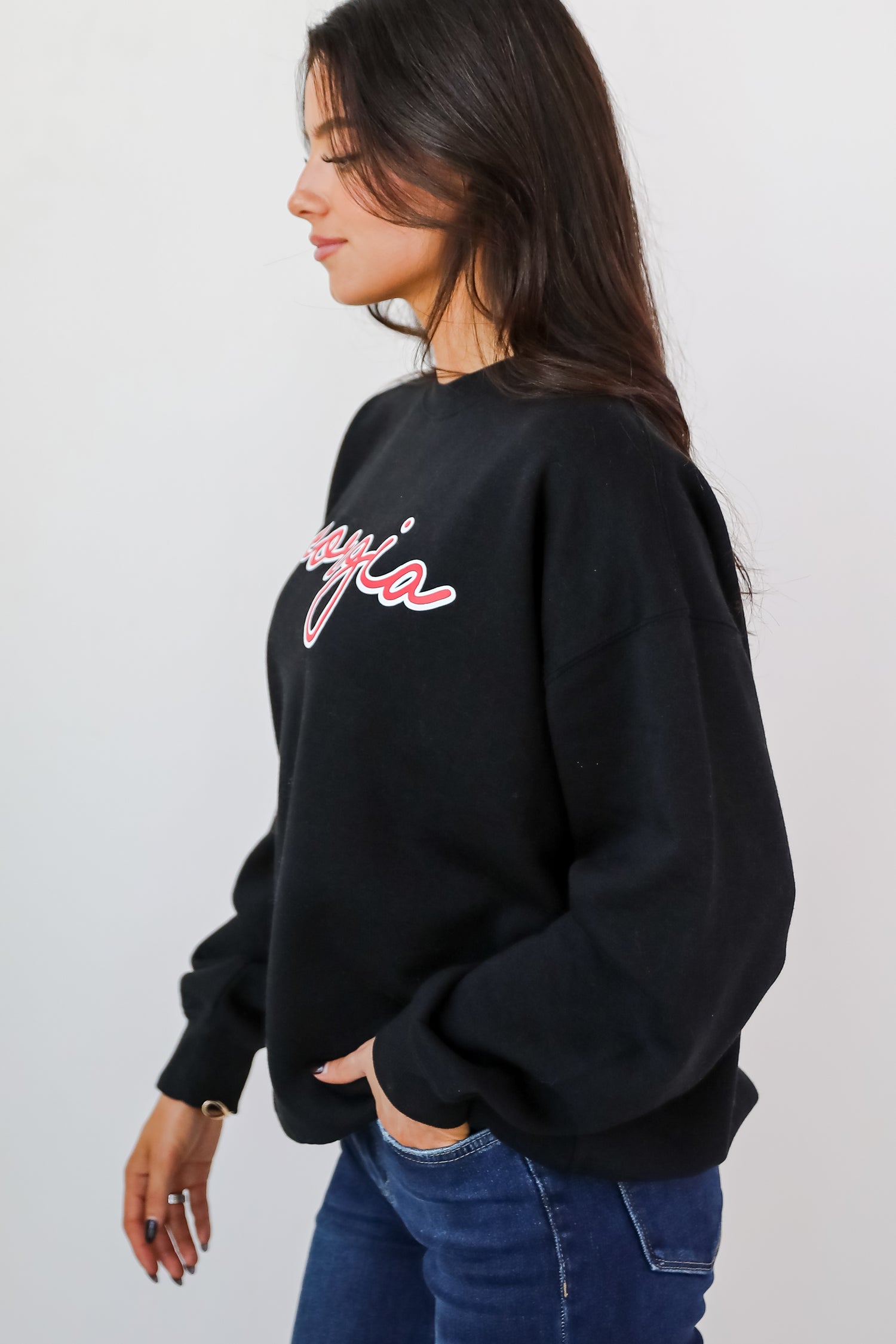 Black Georgia Script Sweatshirt