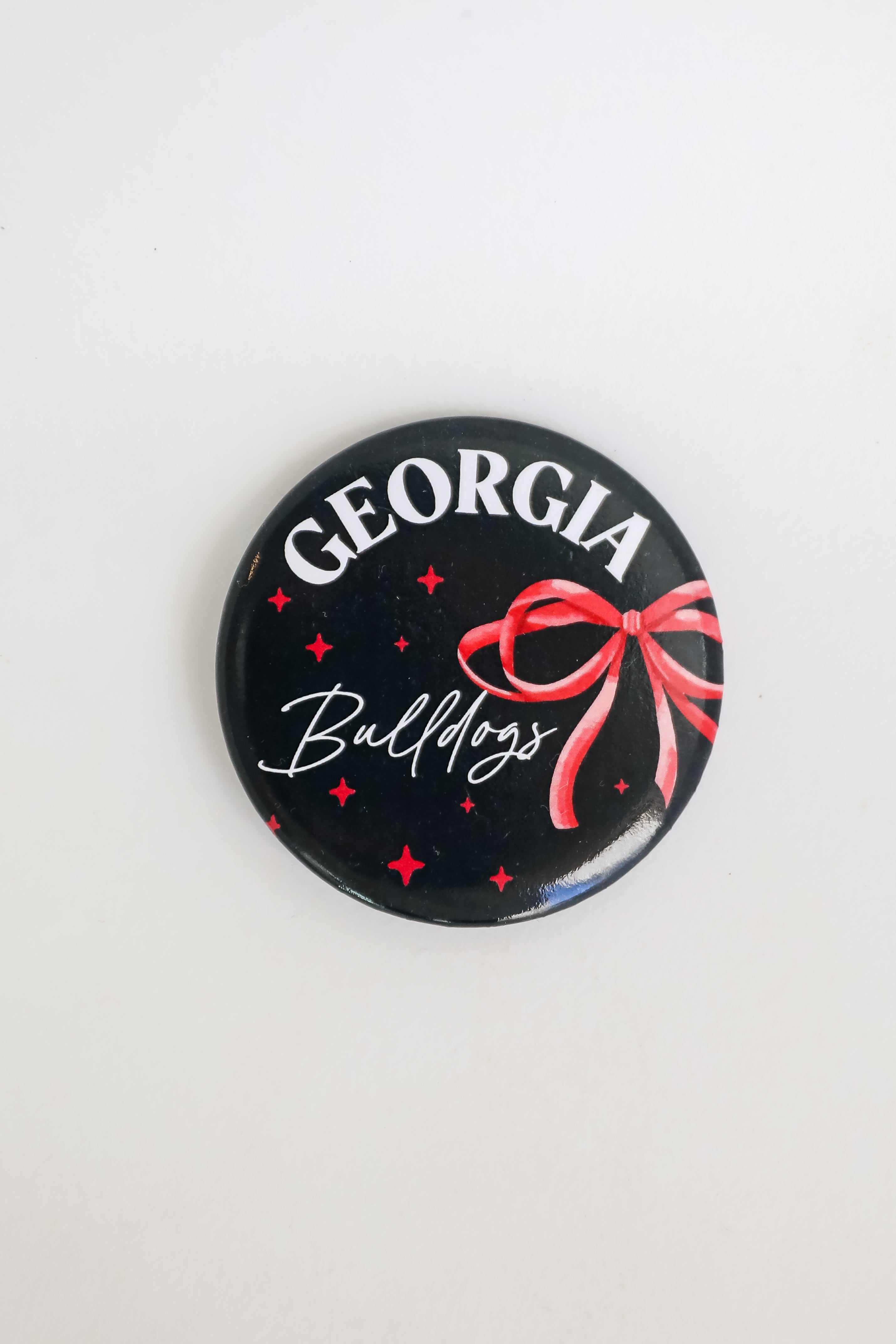 Black Georgia Bulldogs Bow Button