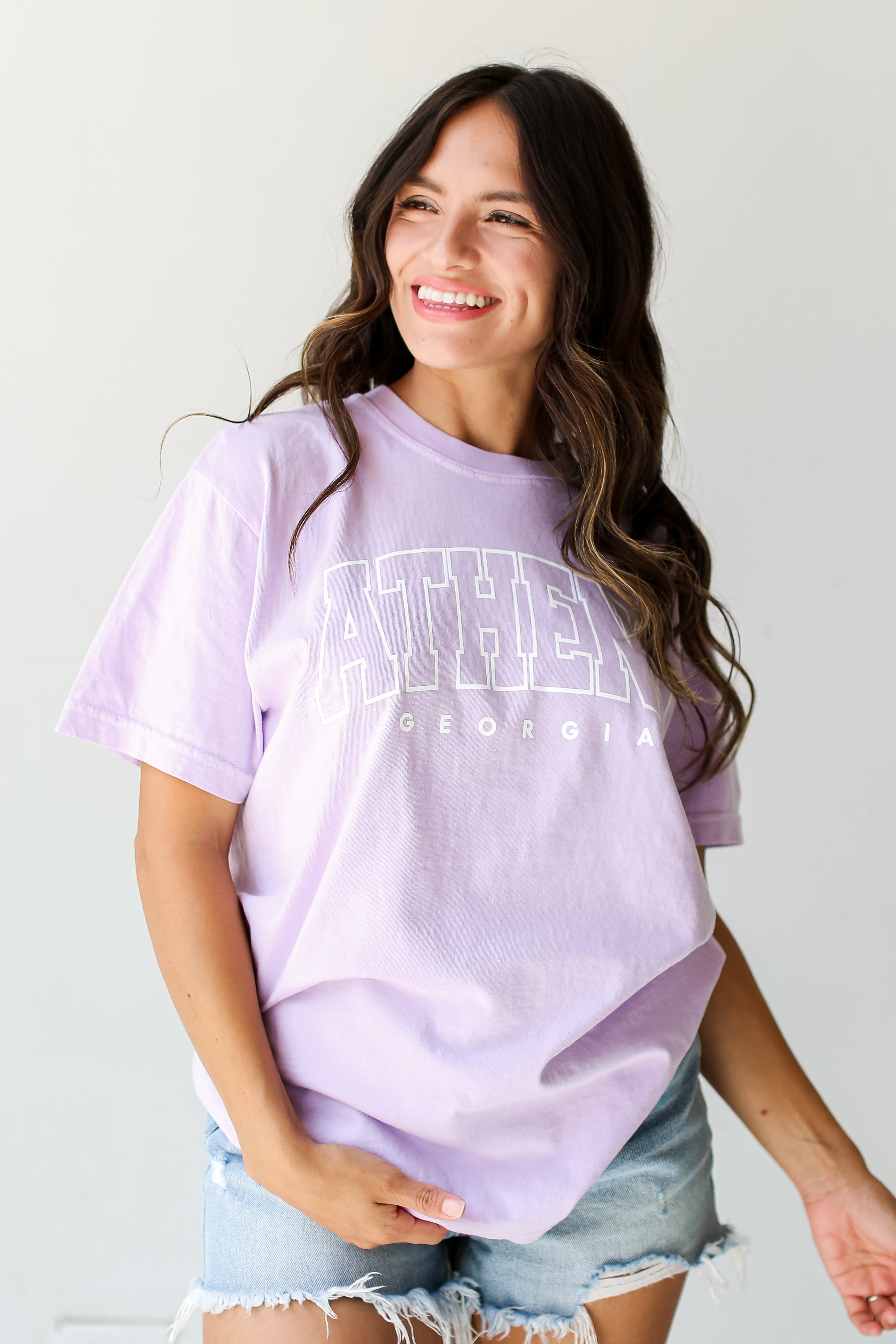 Lavender Athens Georgia Tee close up