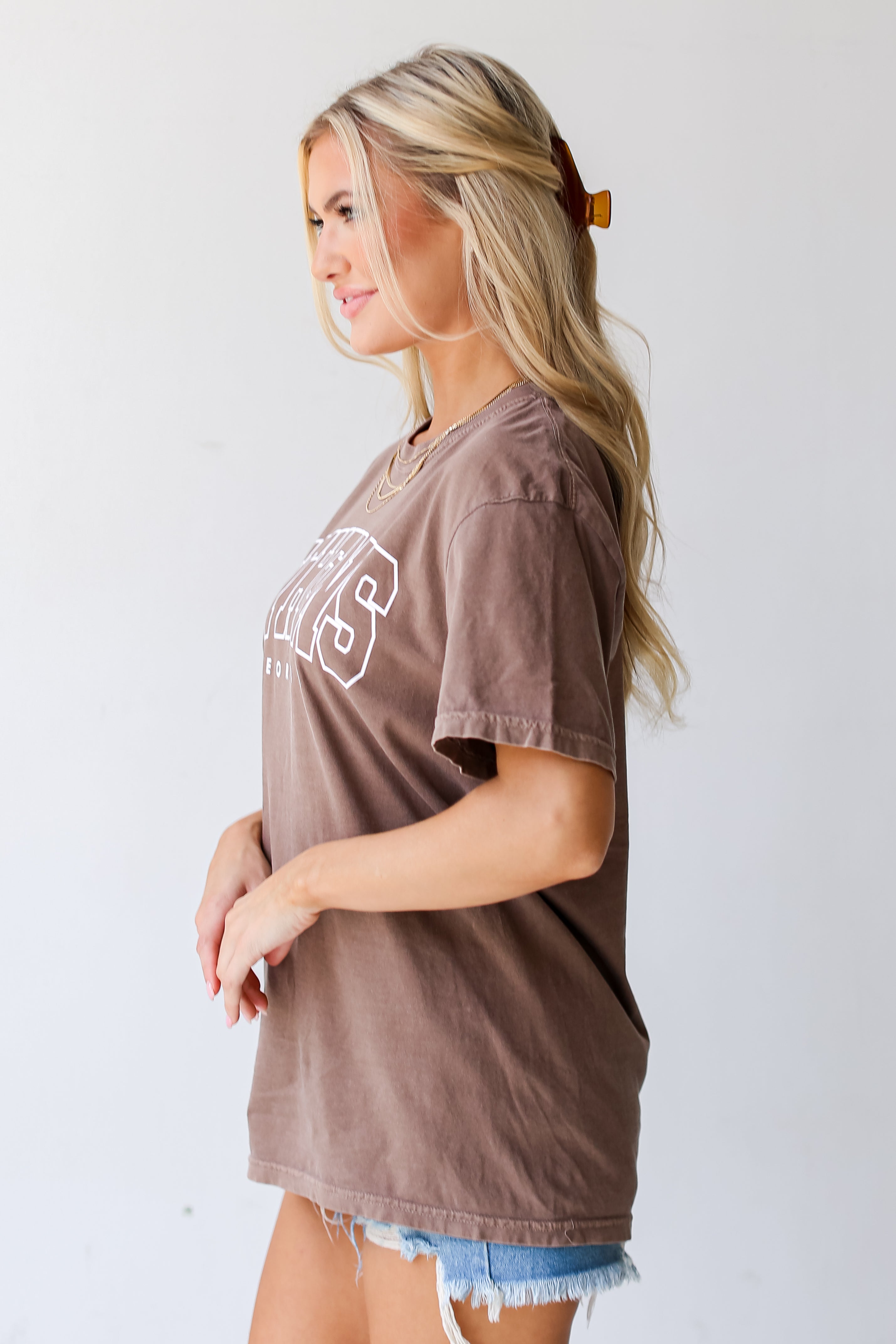 Brown Athens Georgia Tee side view