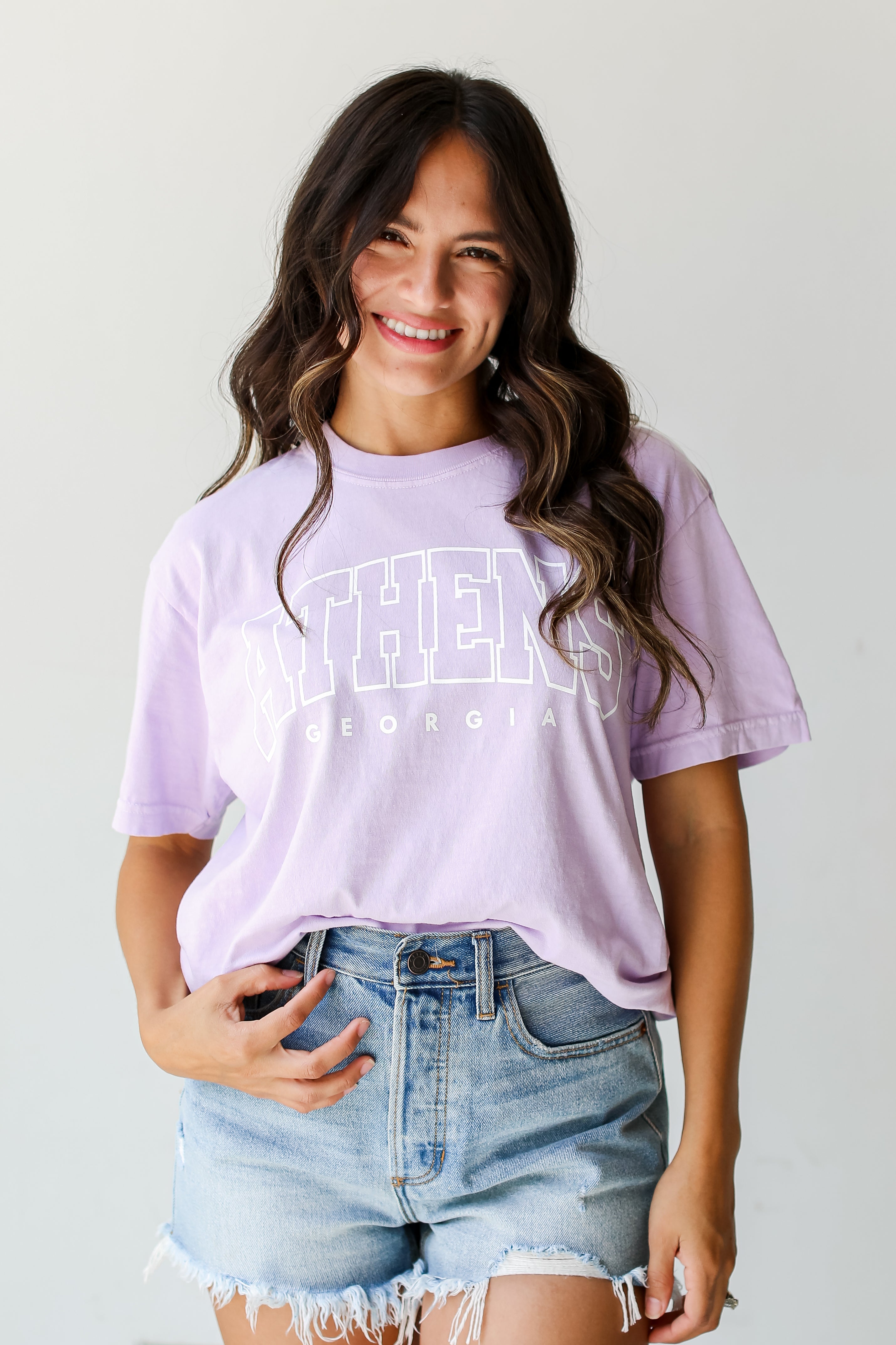 Lavender Athens Georgia Tee front view