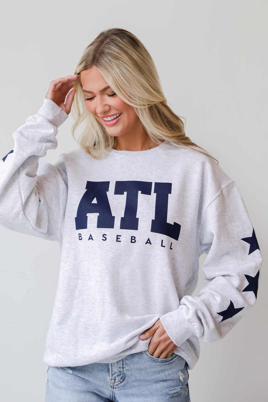 Heather Grey ATL Baseball Star Sweatshirt