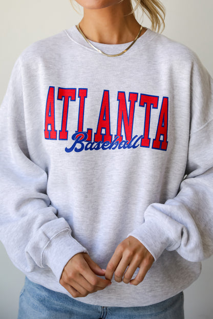 Heather Grey Atlanta Baseball Sweatshirt