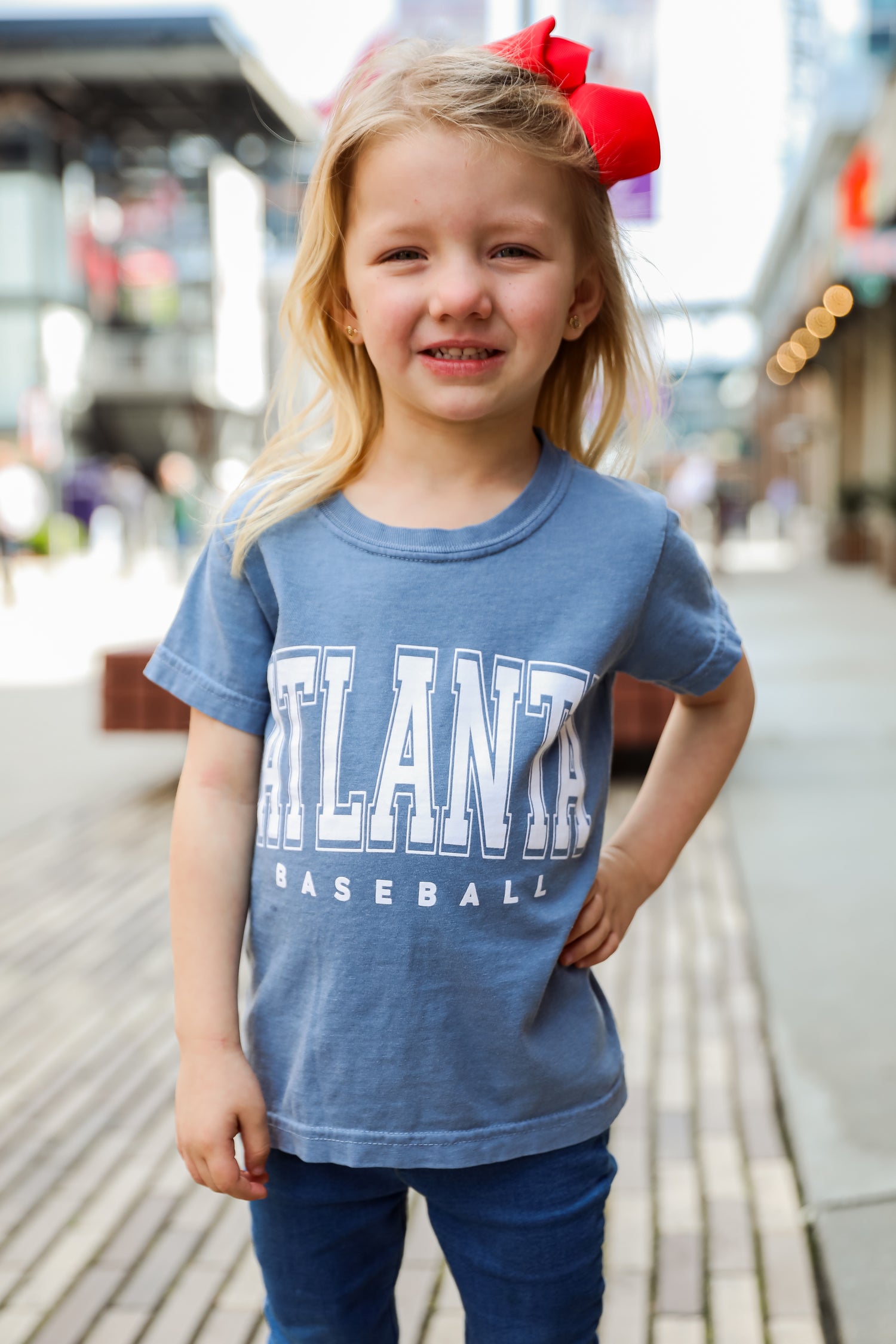 Youth Denim Atlanta Baseball Tee