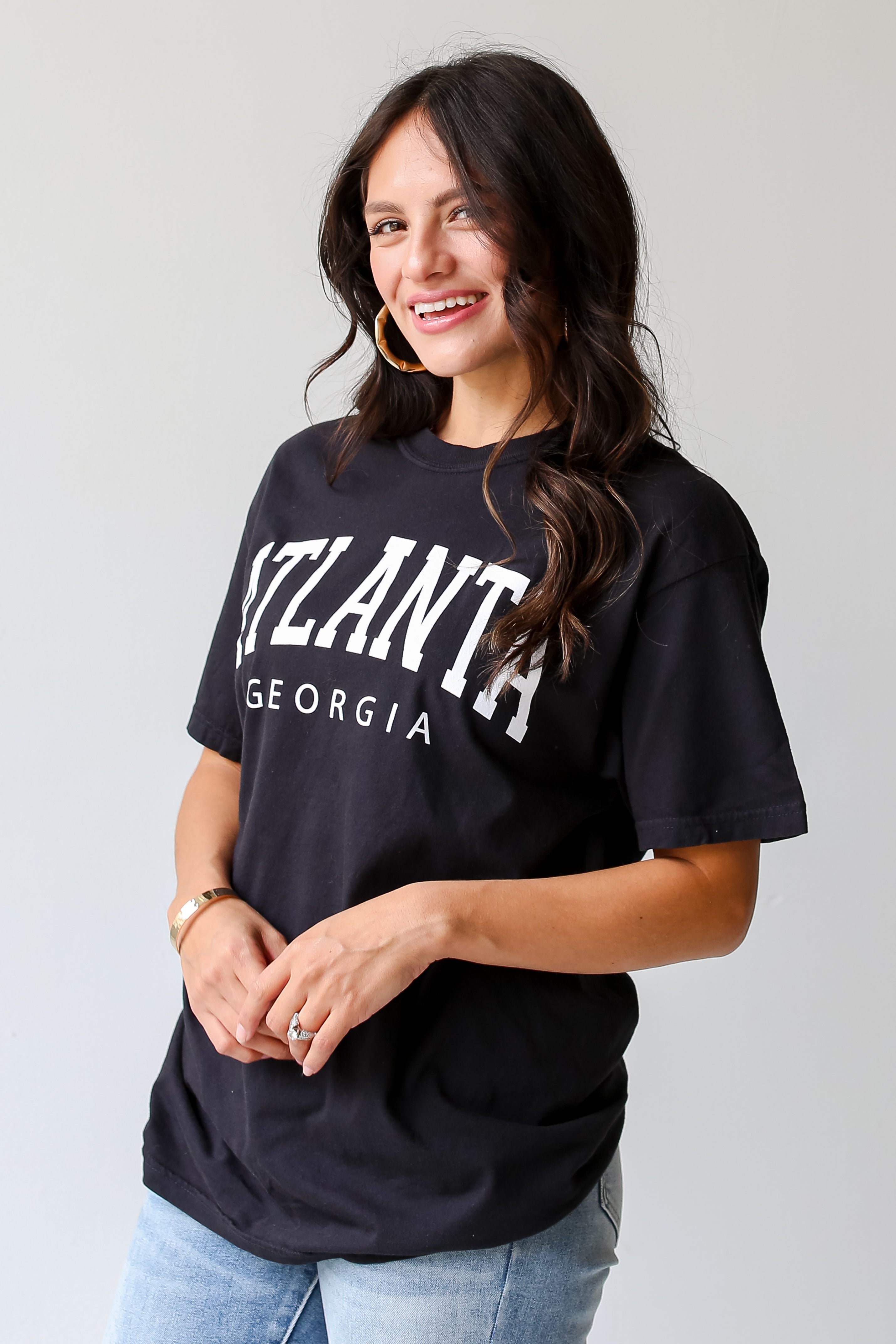 black Atlanta Georgia Tee side view