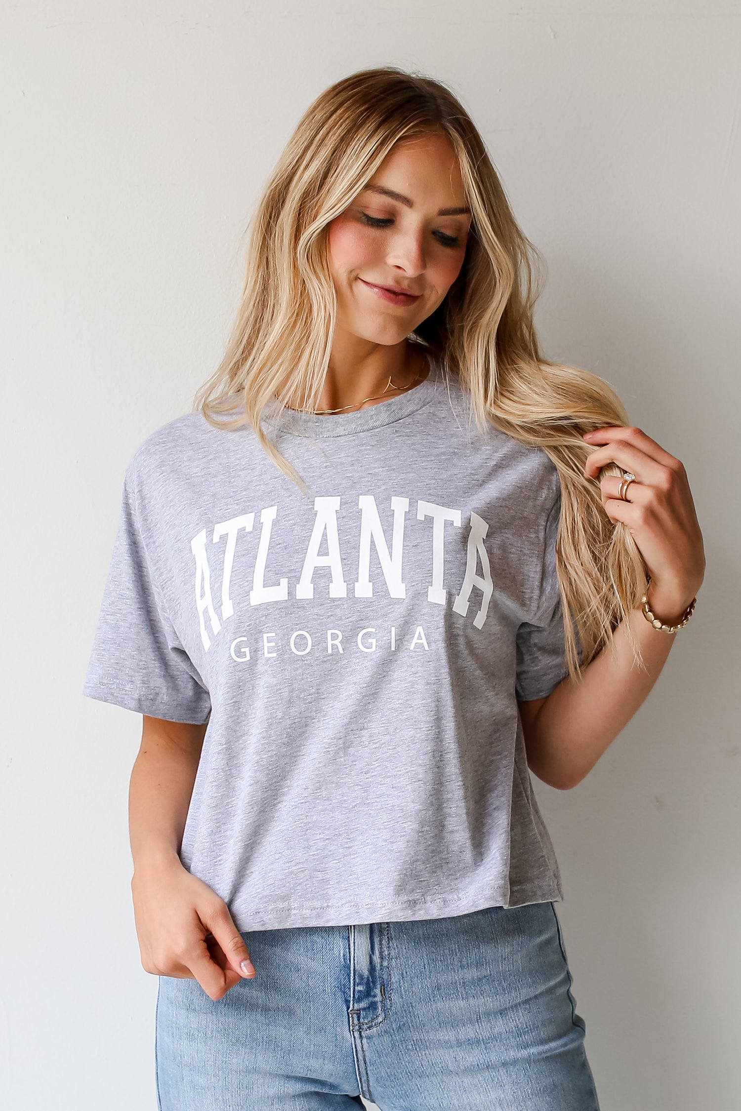 Heather Grey Atlanta Georgia Cropped Tee