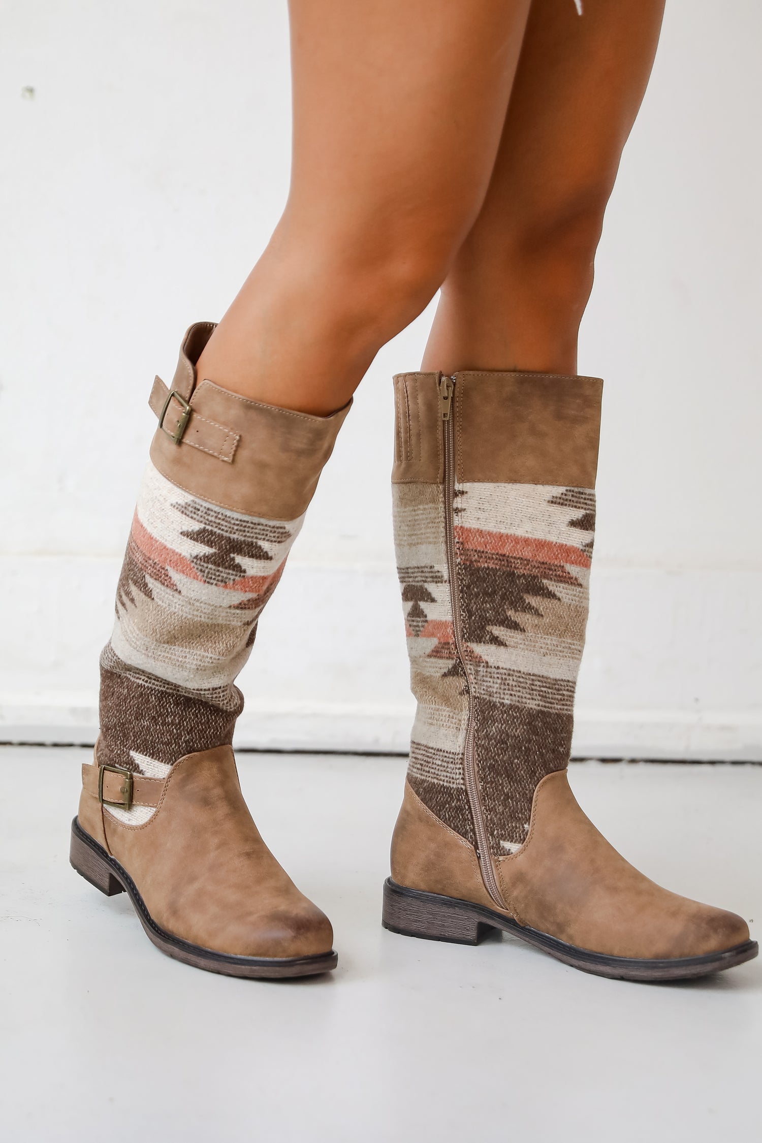 Gone Out West Taupe Aztec Boots