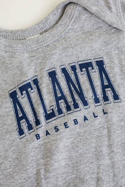 Heather Grey Atlanta Baseball Onesie